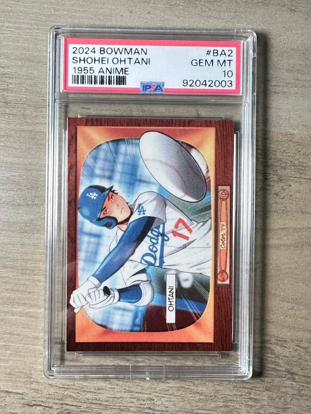 Shohei Ohtani 2024 Bowman 1955 Anime #BA2 Novelty Baseball Card Graded GEM MT 10